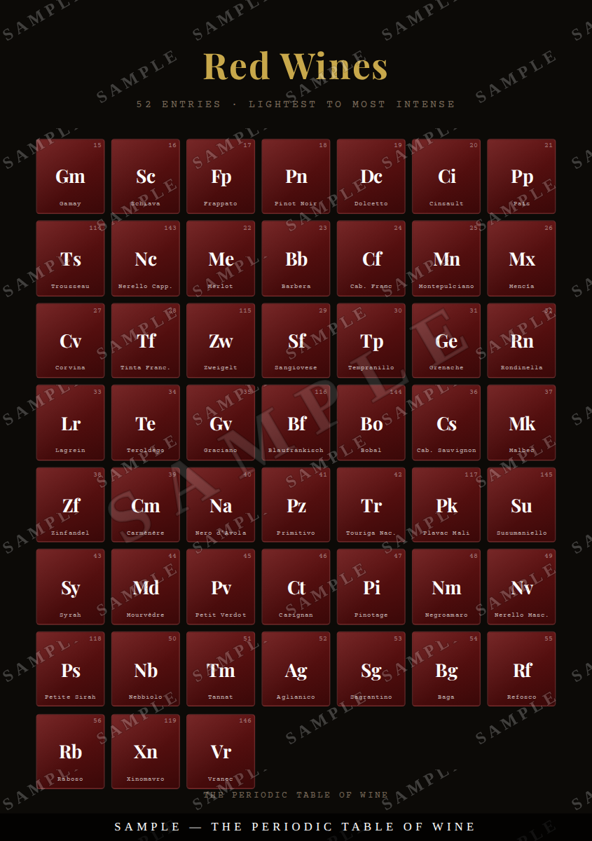 Red wines, dark ink — watermarked sample